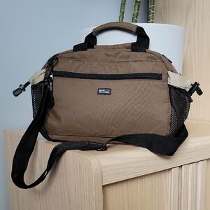 Derek Alexander Khaki Brown and Black Mesh Outdoor Travel Bag